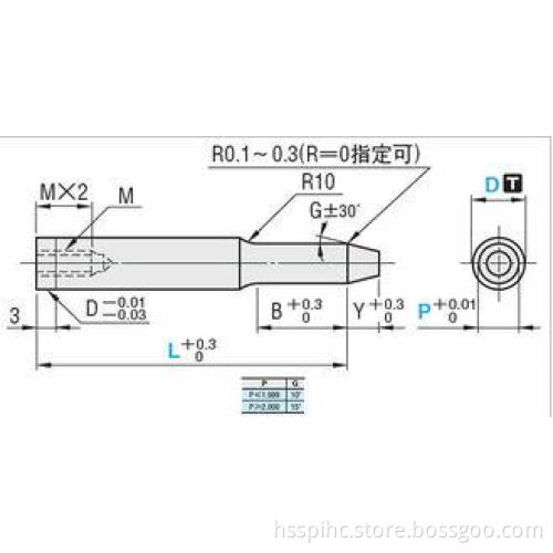 SKD11 / M2 / D2 Tapped Type Pilot Punch With Step and No He